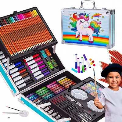 Zestaw Artystyczny do Malowania Rysowania Walizka dla Dziewczynki 145w1